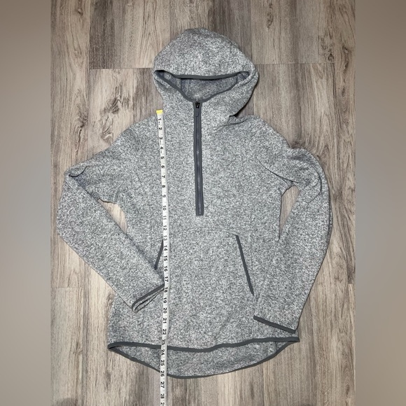 Lululemon Fleece Hoodie Jacket Better Sweater Gray/White Birch Size 6 - Picture 8 of 9